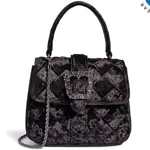 NEW SAM BRIT CRUSHED VELVET TOP HANDLE SHOULDER BAG BLACK
NWT!!
